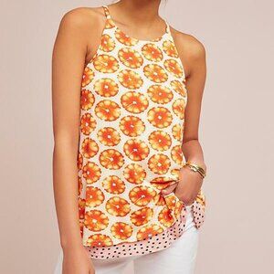 Porridge for Anthropologie Orange Floral Halter Tunic Dress – Size Small
